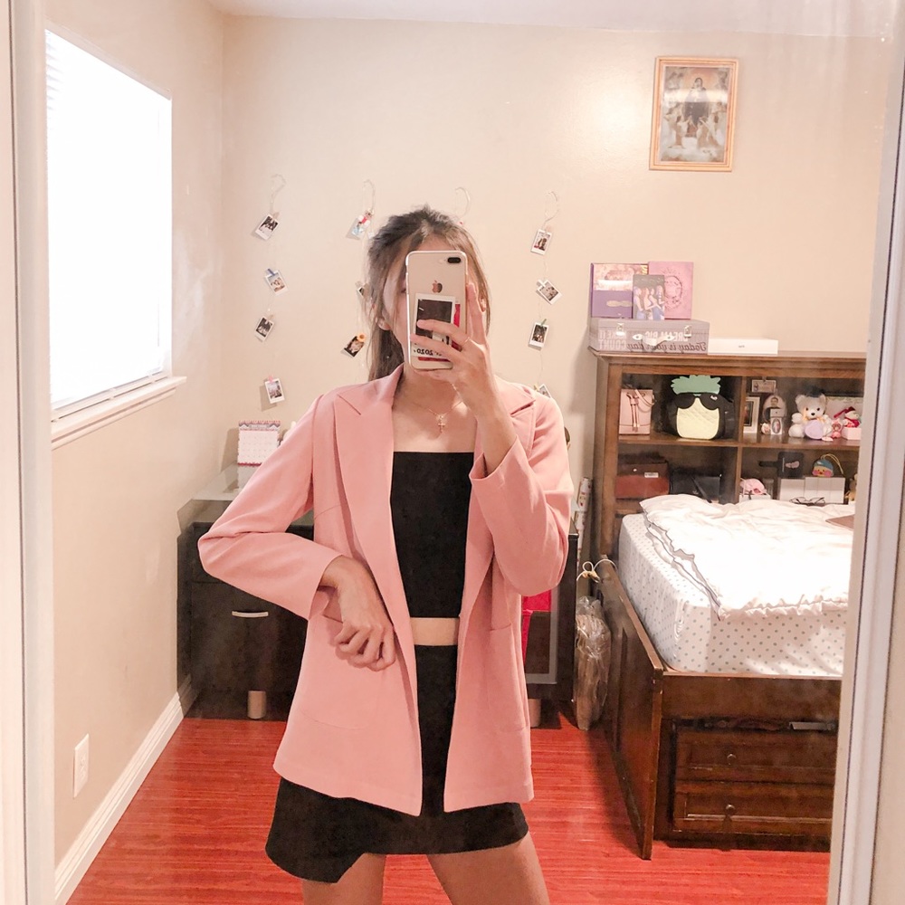 Pink Blazer Top